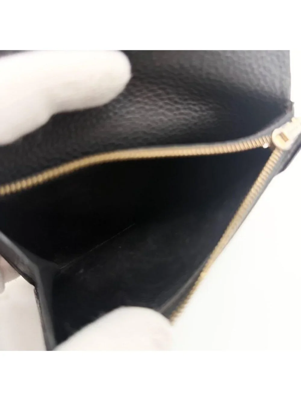Hermes Jura Togo Bearn Black Leather Compact Bifold Wallet